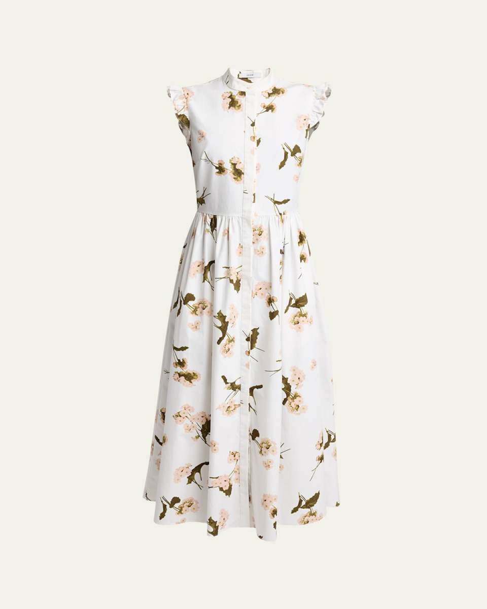 Floral Fit-Flared Midi Dress